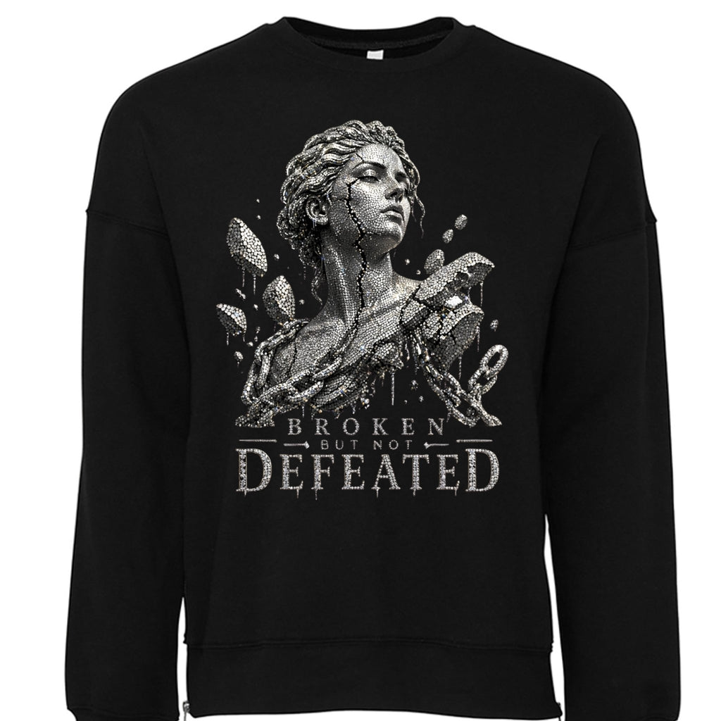 Broken not defeated sweatshirt Sweatshirt oversized streetwear hoodie t-shirt for men women - CHILLSTRIKE premium urban fashion
