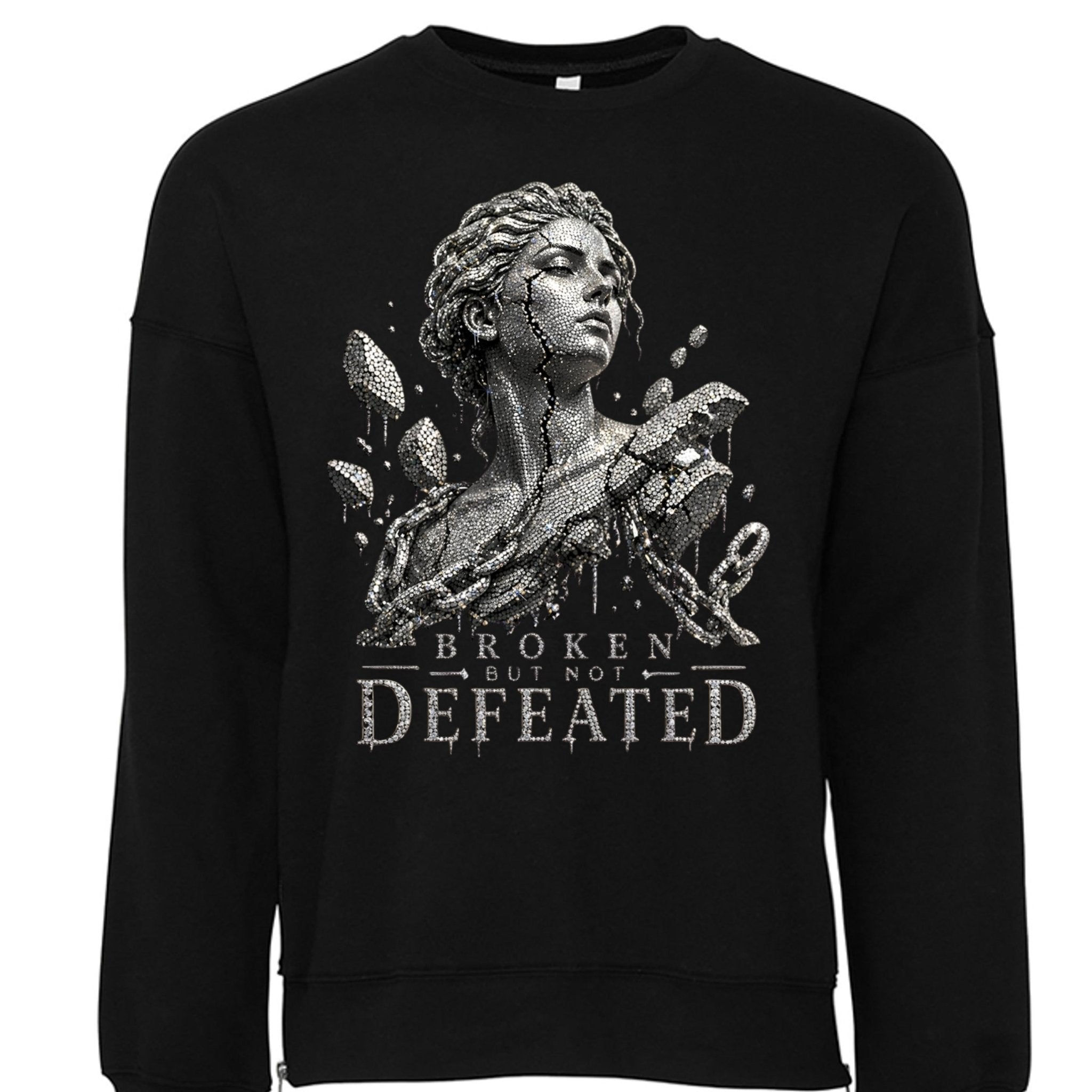 Broken not defeated sweatshirt Sweatshirt oversized streetwear hoodie t-shirt for men women - CHILLSTRIKE premium urban fashion