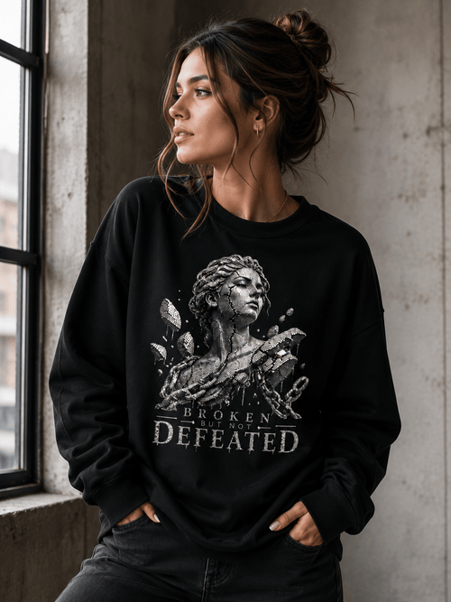 Broken not defeated sweatshirt Sweatshirt oversized streetwear hoodie t-shirt for men women - CHILLSTRIKE premium urban fashion