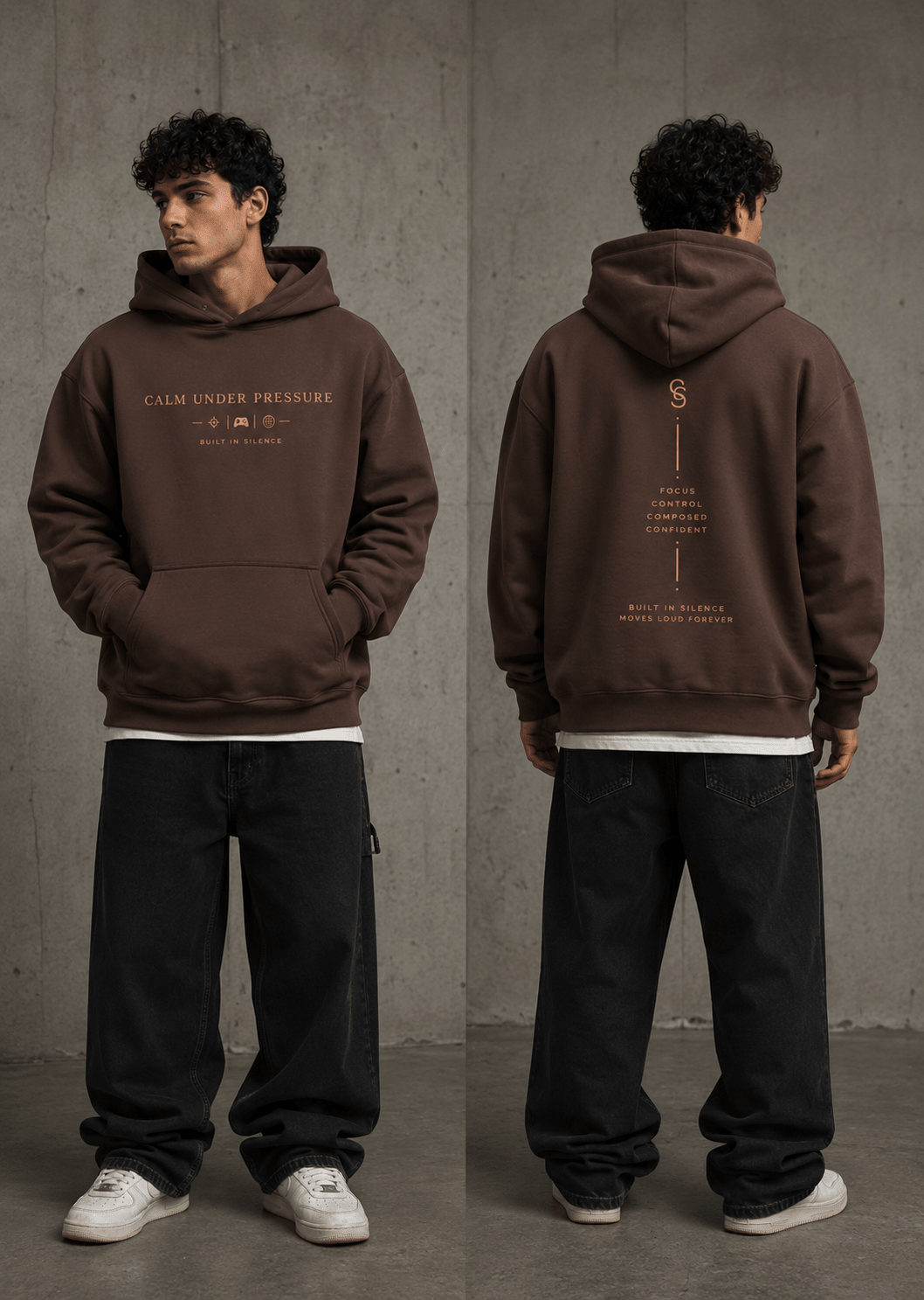 Calm Under Pressure Heavyweight Hoodie Hoodie oversized streetwear hoodie t-shirt for men women - CHILLSTRIKE premium urban fashion