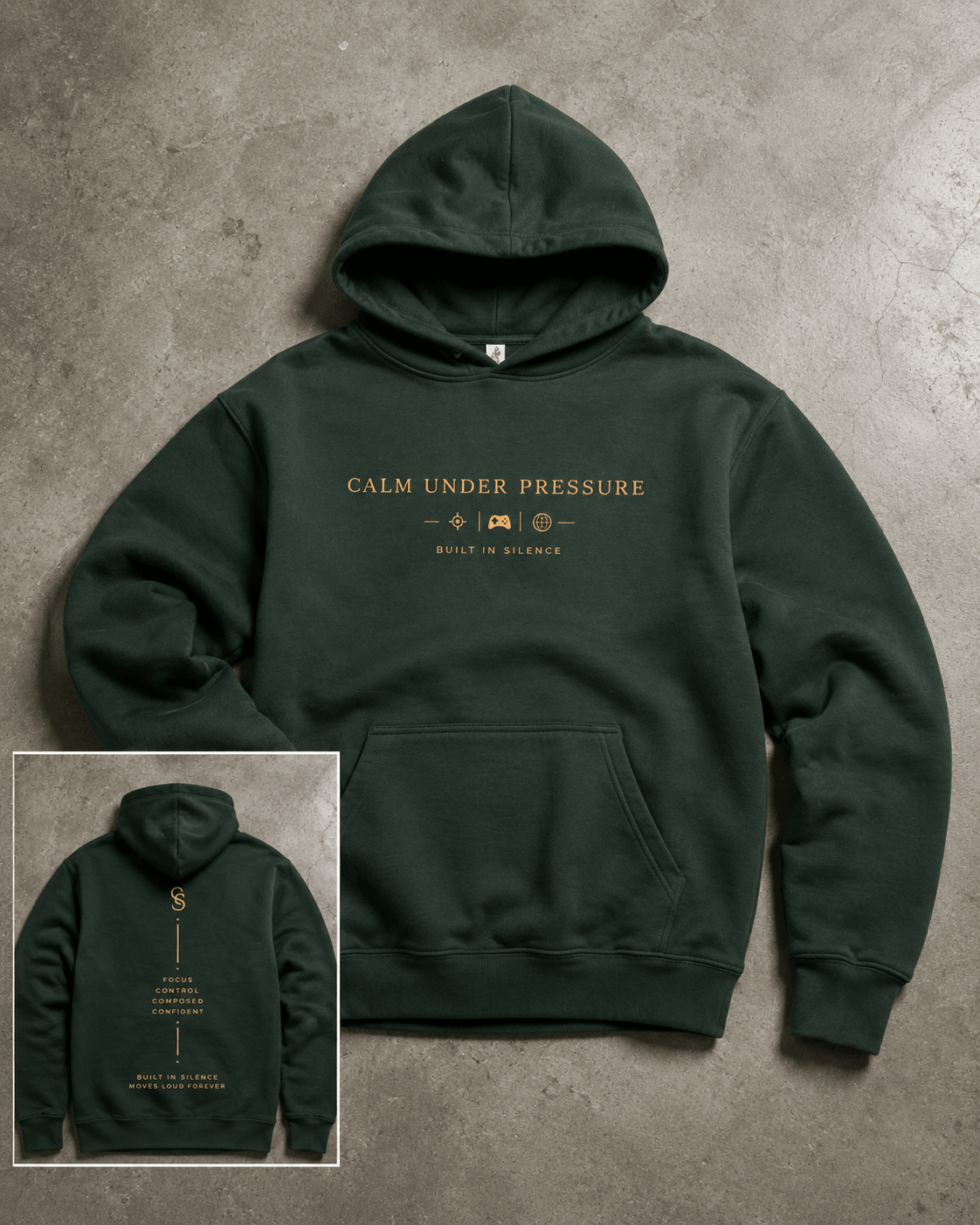 Calm Under Pressure Heavyweight Hoodie Hoodie oversized streetwear hoodie t-shirt for men women - CHILLSTRIKE premium urban fashion