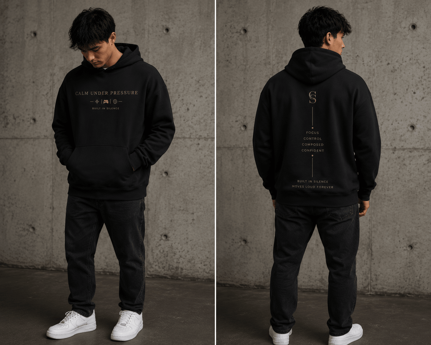 Calm under pressure Hoodie oversized streetwear hoodie t-shirt for men women - CHILLSTRIKE premium urban fashion