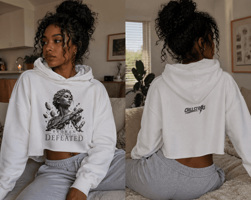 Cracked not defeated crop Crop hoodie oversized streetwear hoodie t-shirt for men women - CHILLSTRIKE premium urban fashion