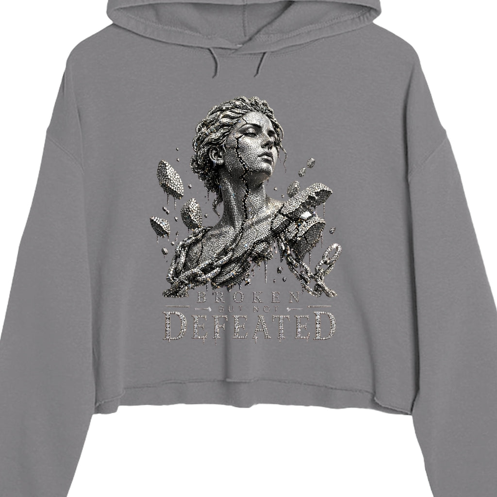 Cracked not defeated crop Crop hoodie oversized streetwear hoodie t-shirt for men women - CHILLSTRIKE premium urban fashion