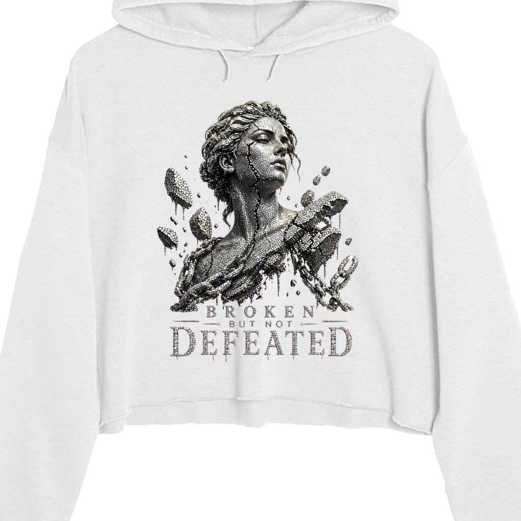 Cracked not defeated crop Crop hoodie oversized streetwear hoodie t-shirt for men women - CHILLSTRIKE premium urban fashion
