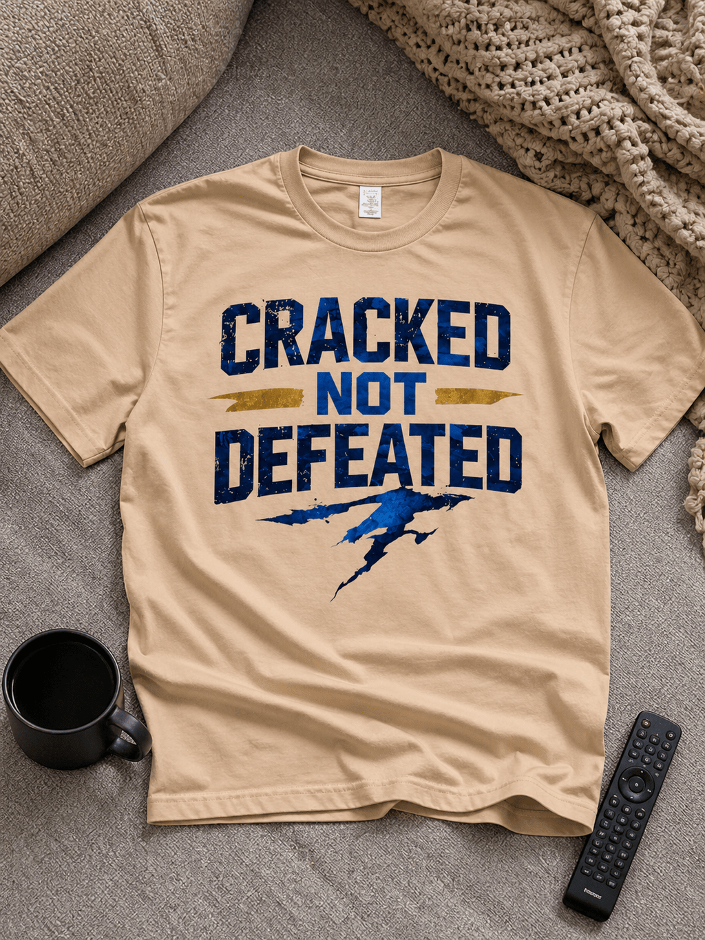 Cracked Not Defeated Premium Tee T-shirt oversized streetwear hoodie t-shirt for men women- CHILLSTRIKE premium urban fashion