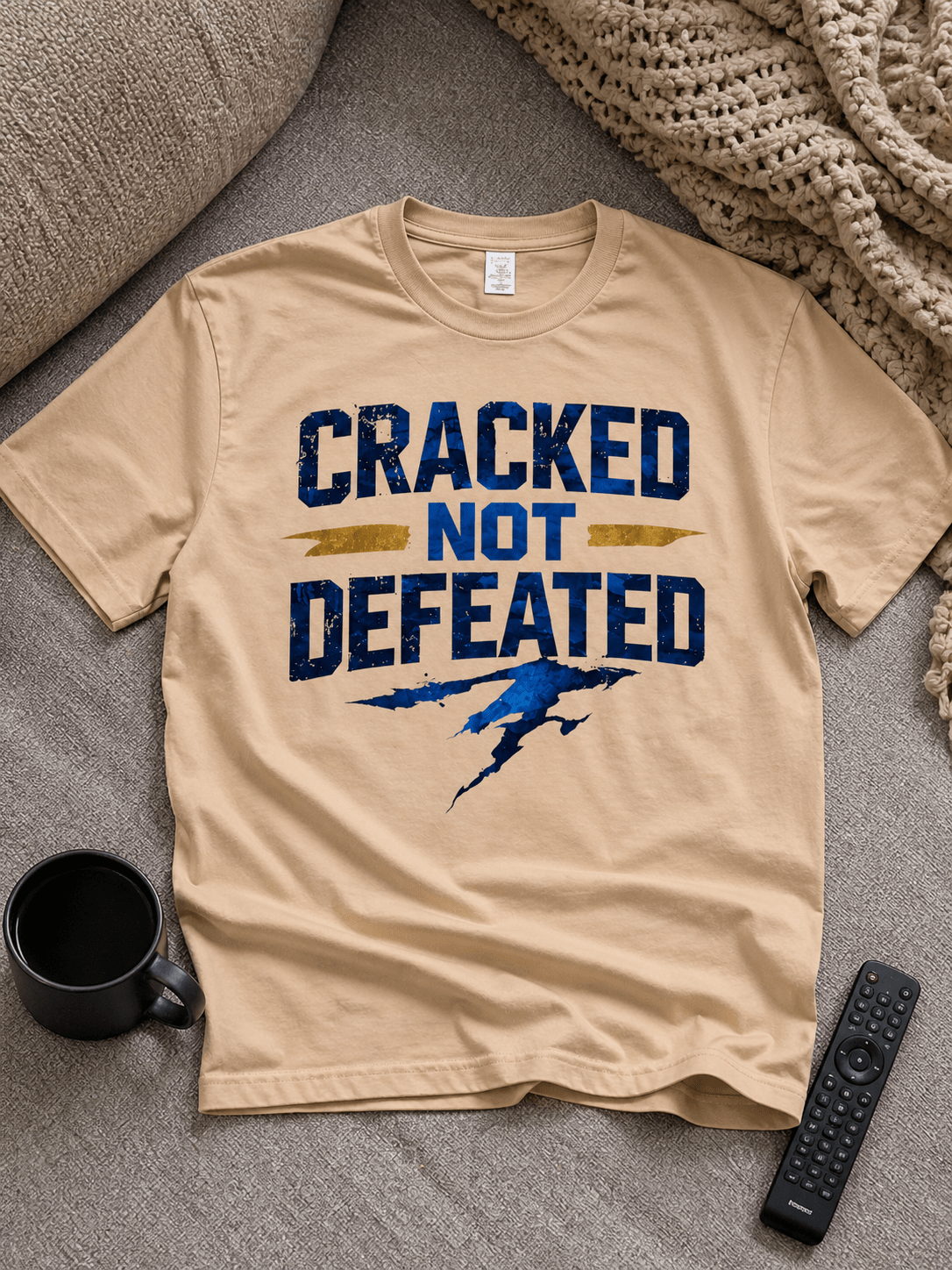 Cracked Not Defeated Premium Tee T-shirt oversized streetwear hoodie t-shirt for men women- CHILLSTRIKE premium urban fashion