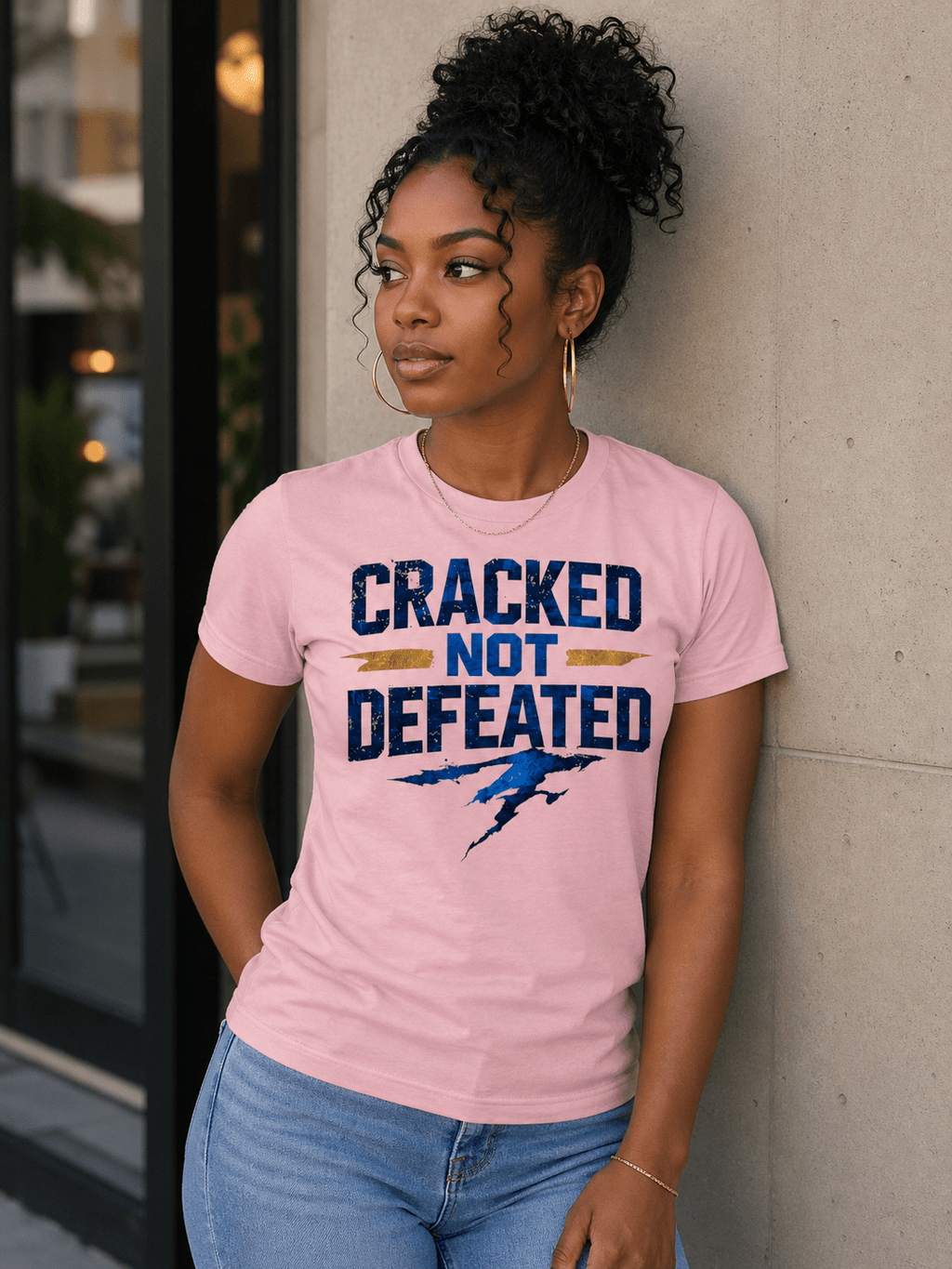 Cracked Not Defeated Premium Tee T-shirt oversized streetwear hoodie t-shirt for men women- CHILLSTRIKE premium urban fashion
