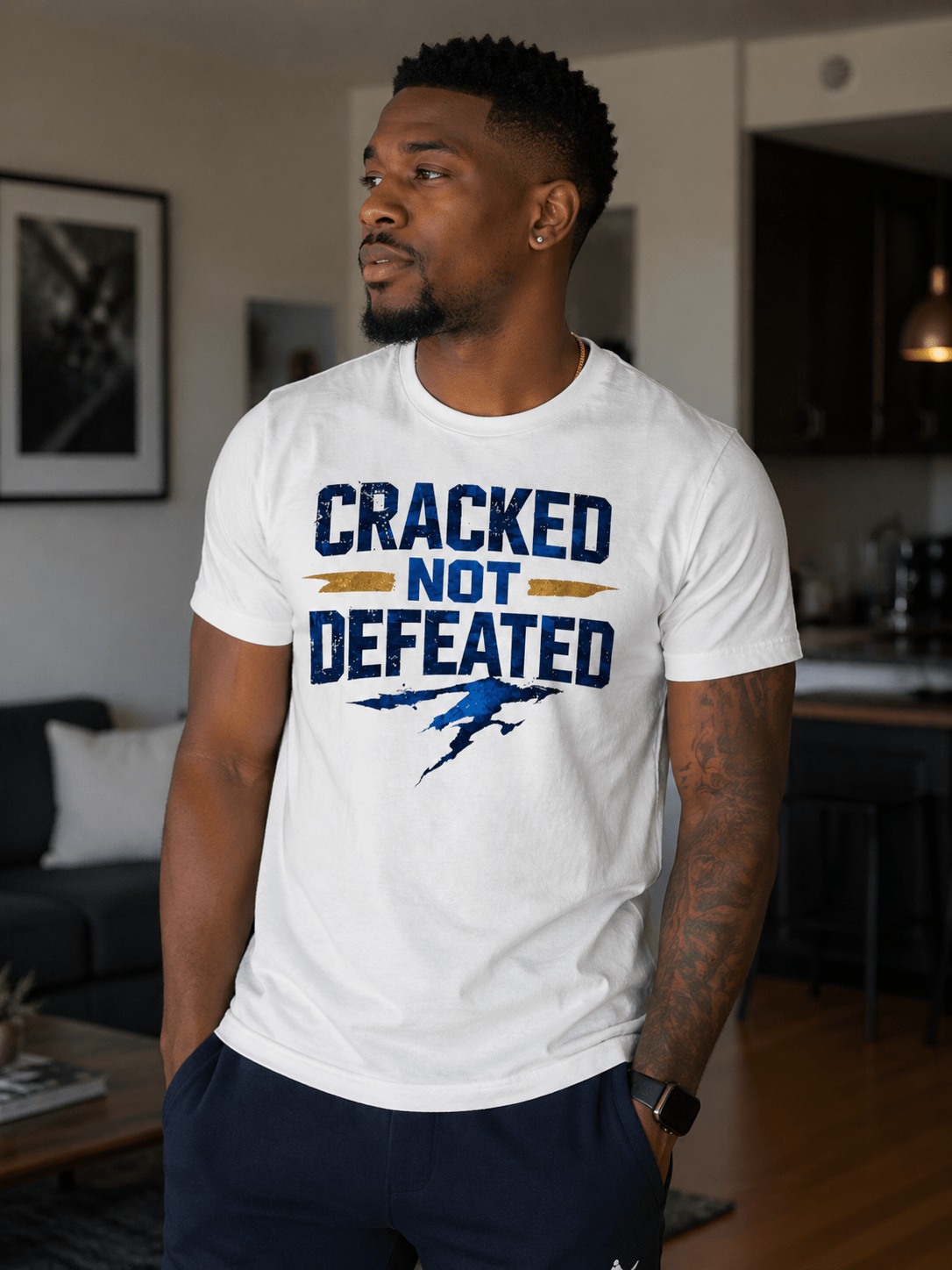 Cracked Not Defeated Premium Tee T-shirt oversized streetwear hoodie t-shirt for men women- CHILLSTRIKE premium urban fashion