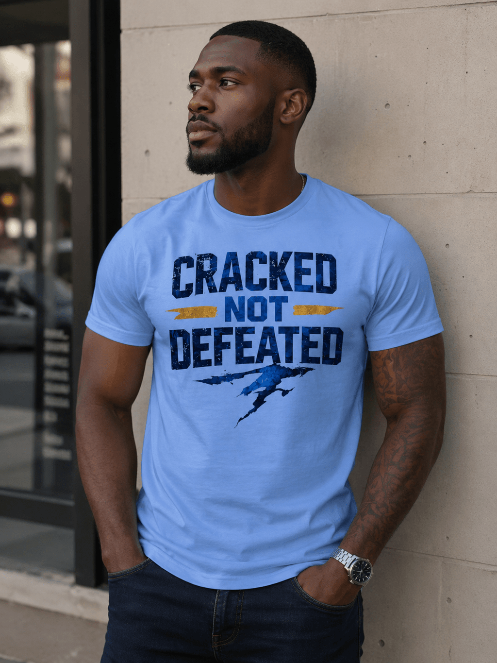 Cracked Not Defeated Premium Tee T-shirt oversized streetwear hoodie t-shirt for men women- CHILLSTRIKE premium urban fashion