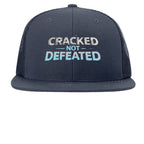 Cracked Not Defeated Trucker Hat – Ice Blue Snapback Cap | ChillStrike Hat oversized streetwear hoodie t-shirt for men women - CHILLSTRIKE premium urban fashion