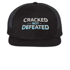 Cracked Not Defeated Trucker Hat – Ice Blue Snapback Cap | ChillStrike Hat oversized streetwear hoodie t-shirt for men women - CHILLSTRIKE premium urban fashion