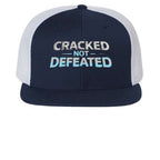 Cracked Not Defeated Trucker Hat – Ice Blue Snapback Cap | ChillStrike Hat oversized streetwear hoodie t-shirt for men women - CHILLSTRIKE premium urban fashion
