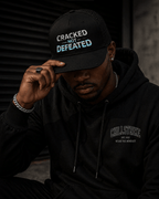 Cracked Not Defeated Trucker Hat – Ice Blue Snapback Cap | ChillStrike Hat oversized streetwear hoodie t-shirt for men women - CHILLSTRIKE premium urban fashion