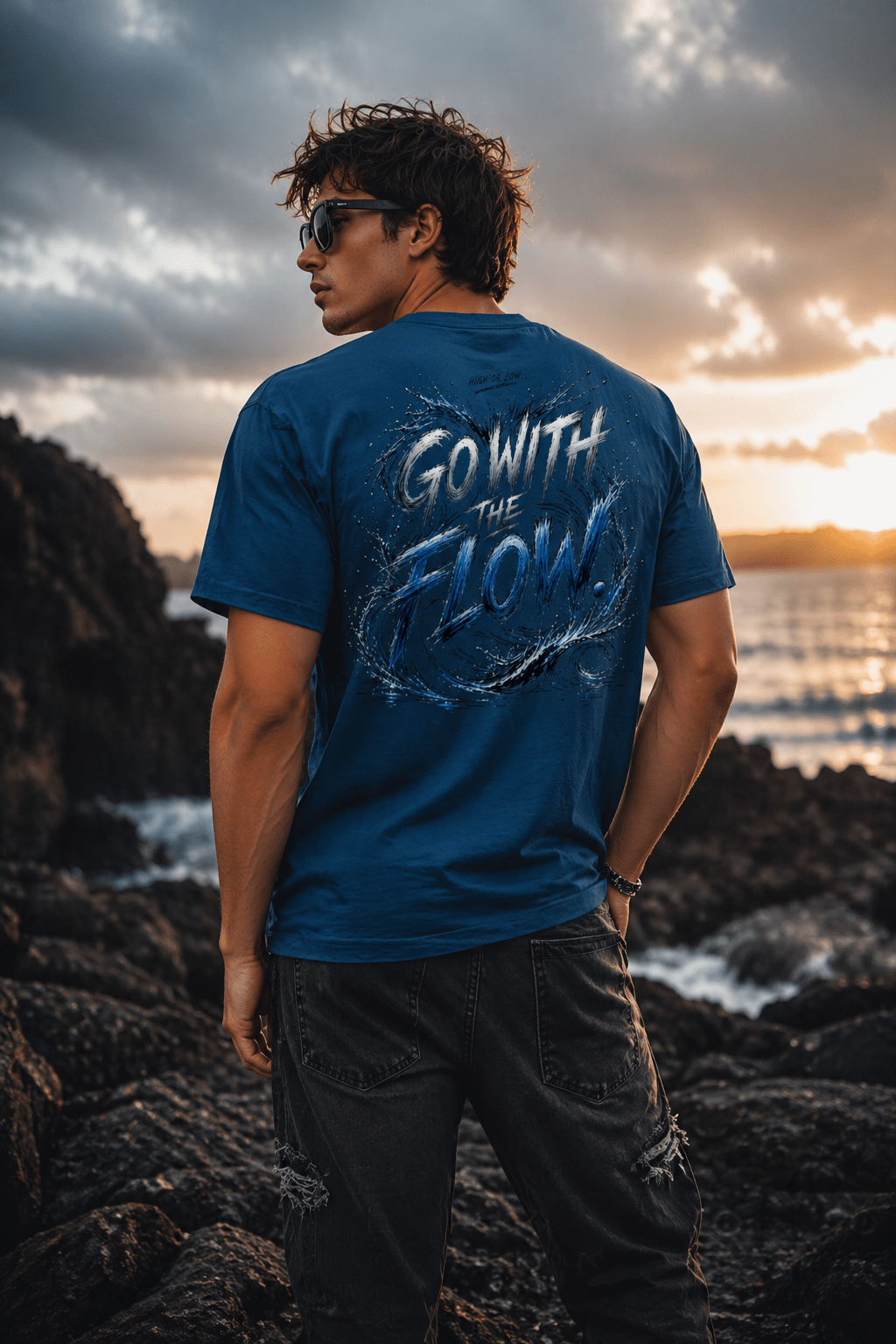 Go With The Flow Graphic Tee oversized streetwear hoodie t-shirt for men women - CHILLSTRIKE premium urban fashion