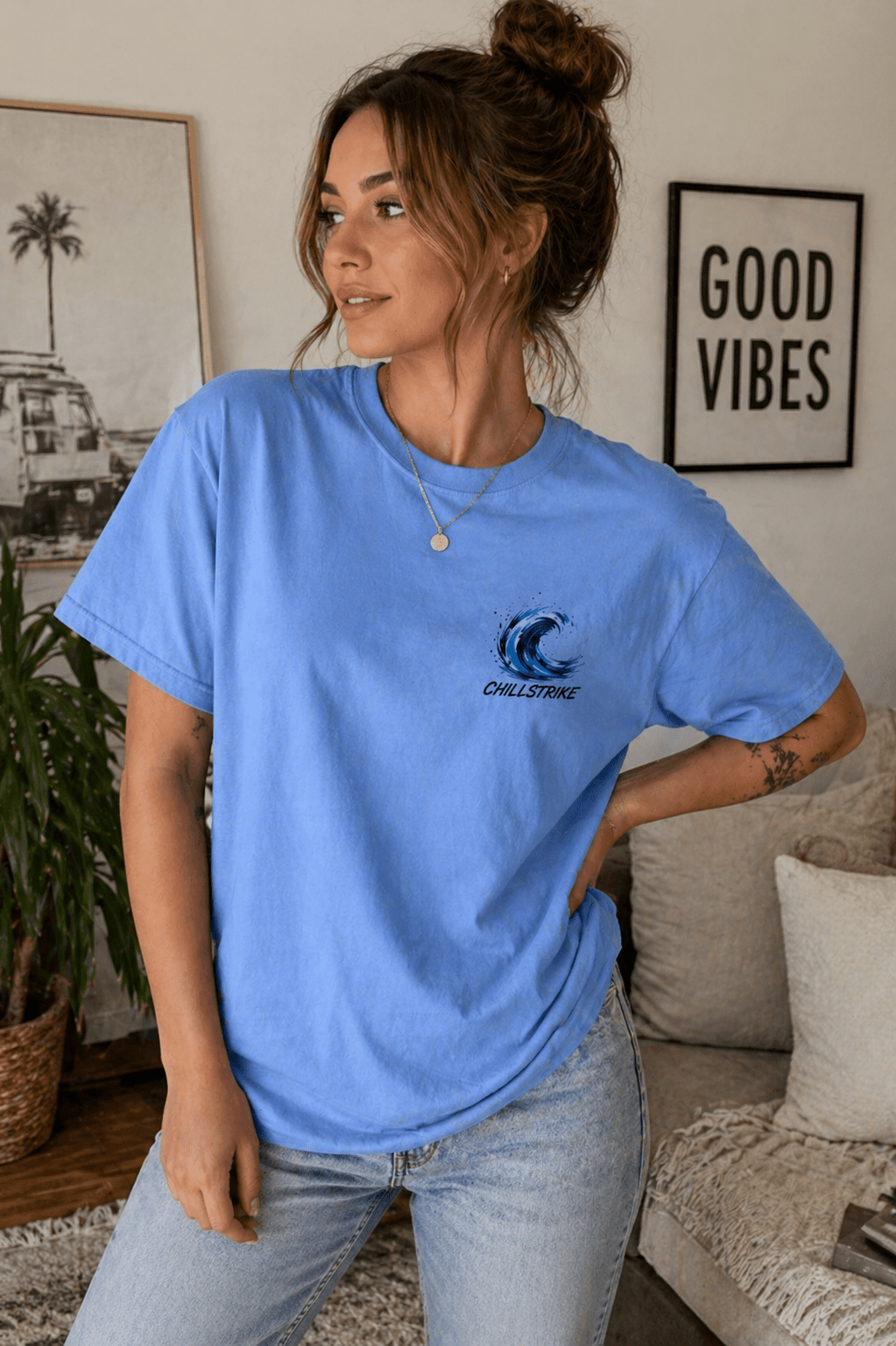 Go With The Flow Graphic Tee oversized streetwear hoodie t-shirt for men women - CHILLSTRIKE premium urban fashion