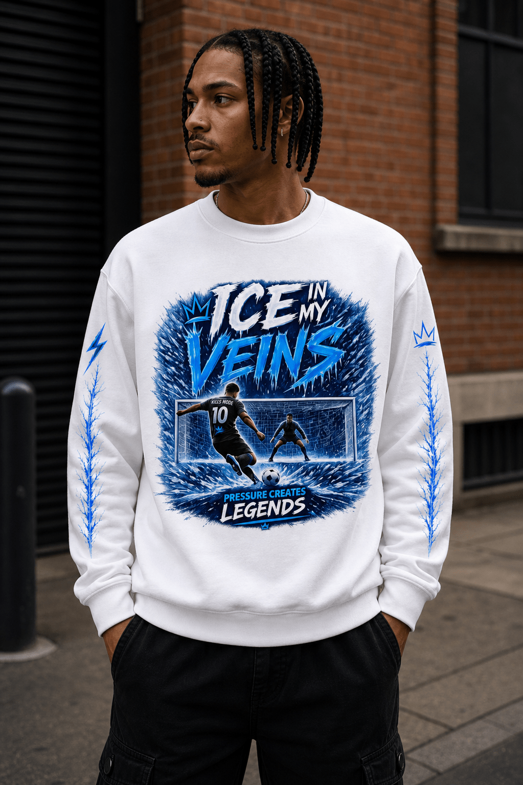 Ice In My Veins Crewneck - Pressure Creates Legends Edition Sweatshirt oversized streetwear hoodie t-shirt for men women - CHILLSTRIKE premium urban fashion