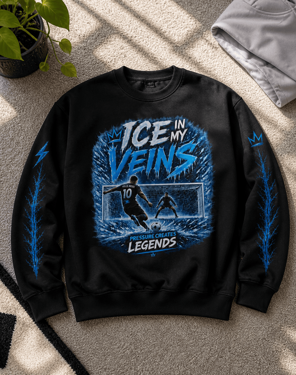 Ice In My Veins Crewneck - Pressure Creates Legends Edition Sweatshirt oversized streetwear hoodie t-shirt for men women - CHILLSTRIKE premium urban fashion