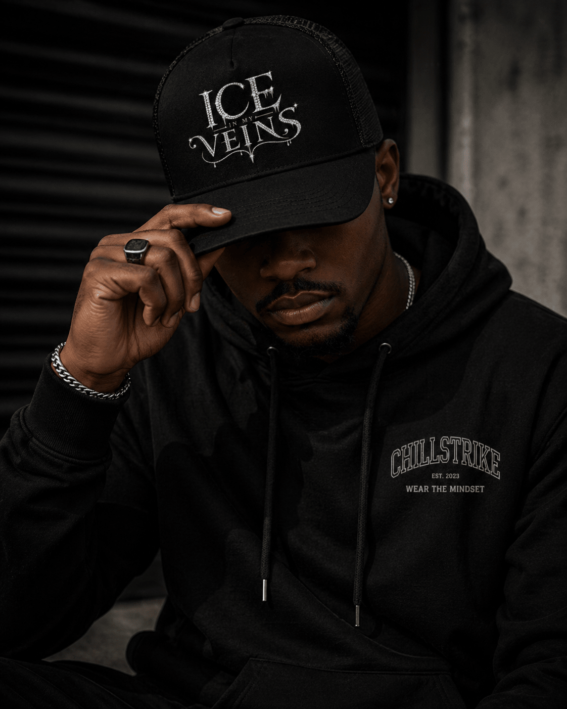 Ice In My Veins Trucker Premium Hat Hat oversized streetwear hoodie t-shirt for men women - CHILLSTRIKE premium urban fashion