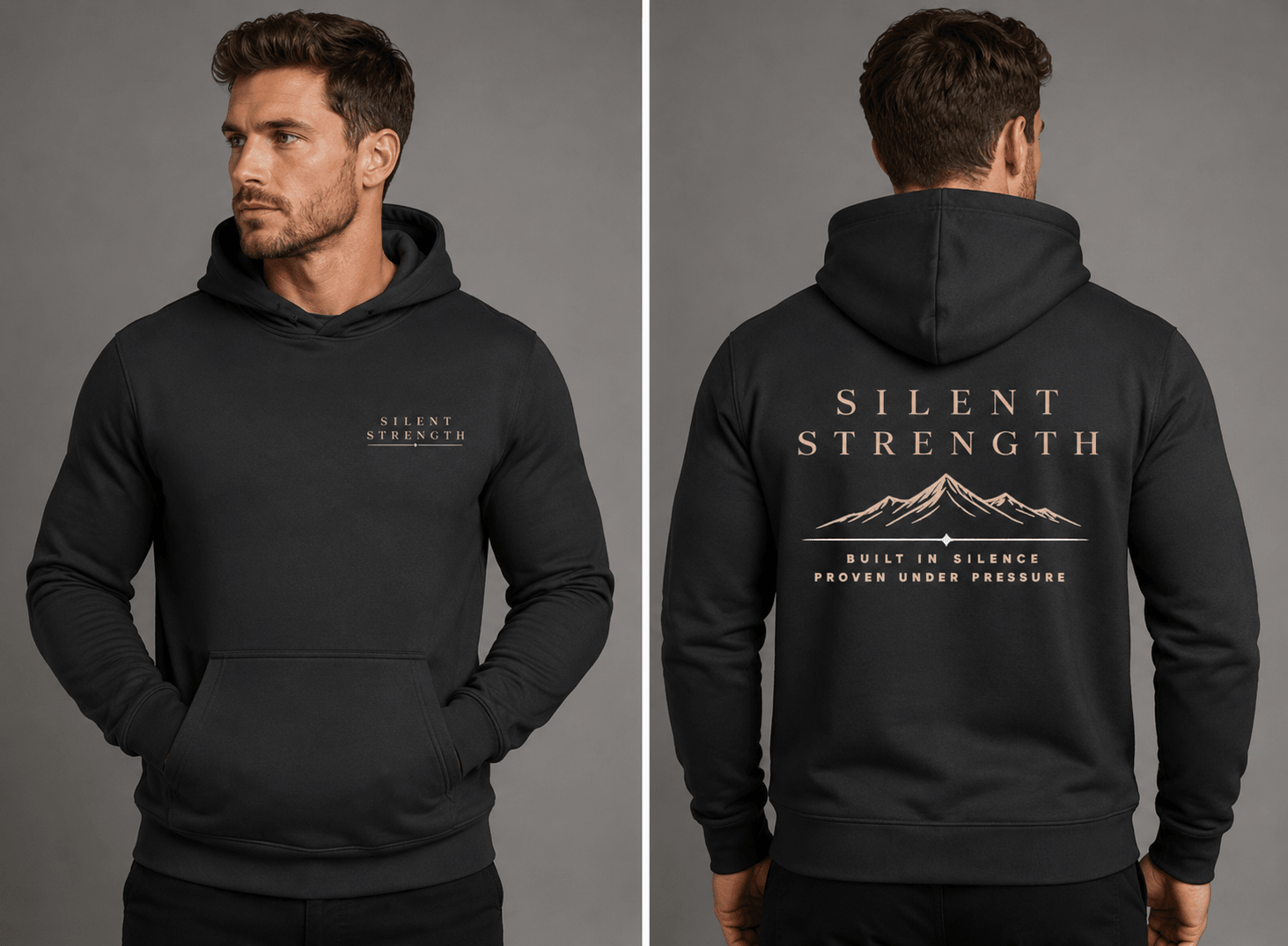 Silent strength Hoodie oversized streetwear hoodie t-shirt for men women - CHILLSTRIKE premium urban fashion