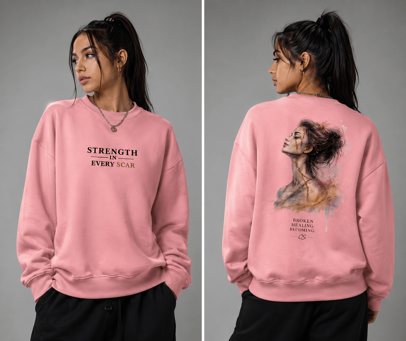 Strength in every scar - s Sweatshirt oversized streetwear hoodie t-shirt for men women - CHILLSTRIKE premium urban fashion